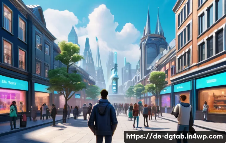 디지털 희소성의 가치 평가 모델 - A futuristic digital marketplace scene set in a sleek European city environment, featuring diverse u...
