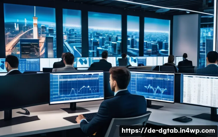 디지털 자산의 가치 흐름과 변동성 - A futuristic digital trading floor in a major German financial hub like Frankfurt, showcasing divers...