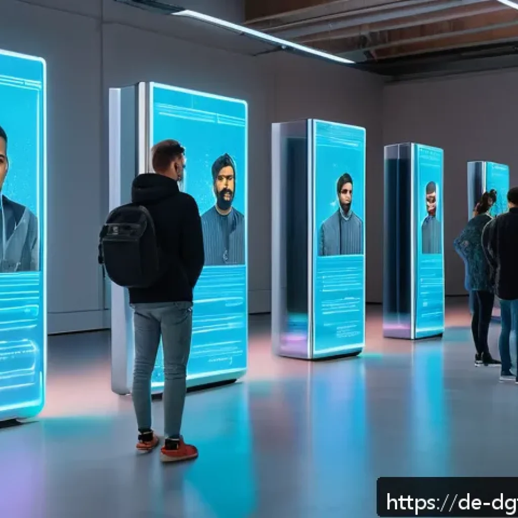 디지털 자산의 희소성에 대한 소비자 인식 - A sleek, futuristic digital art gallery showcasing limited-edition NFTs displayed on transparent hol...