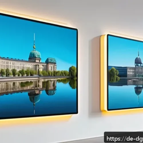 Home 30 블록체인 기술과 디지털 희소성 - A modern digital art gallery scene in Berlin, showcasing limited edition NFT artworks displayed on s...