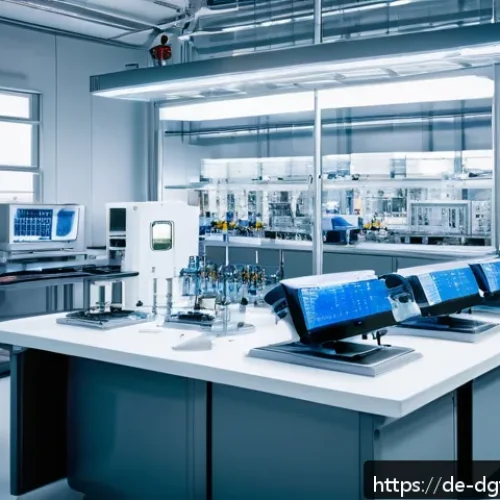Home 17 디지털 희소성의 외부 요인 분석 - A detailed futuristic manufacturing facility producing advanced semiconductors in Germany, showcasin...
